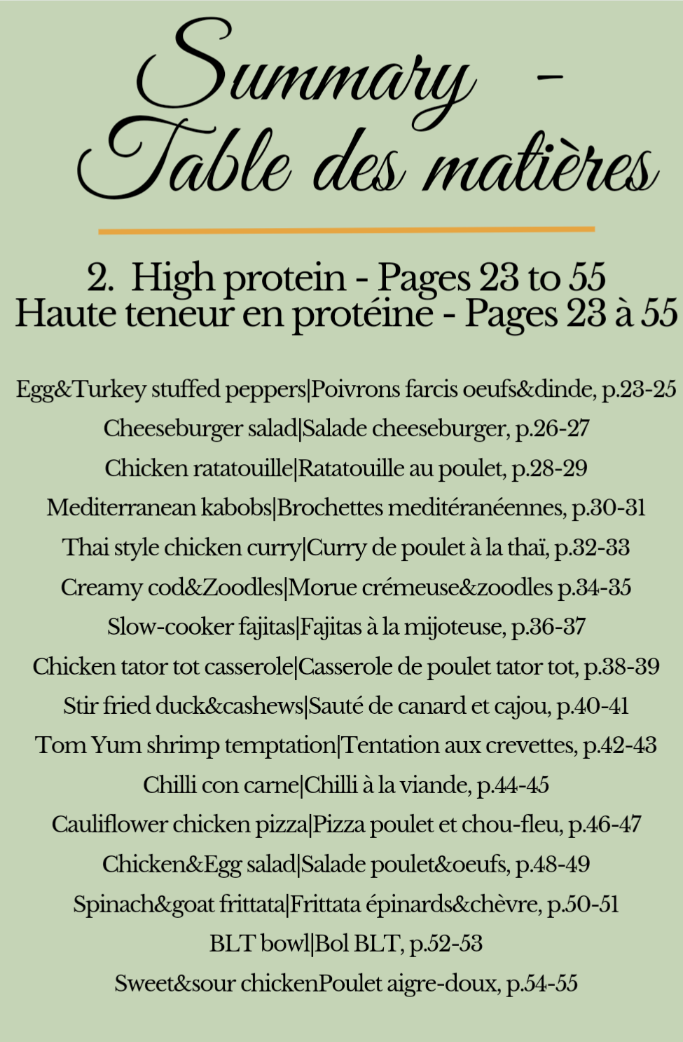 Livre de recettes de repas