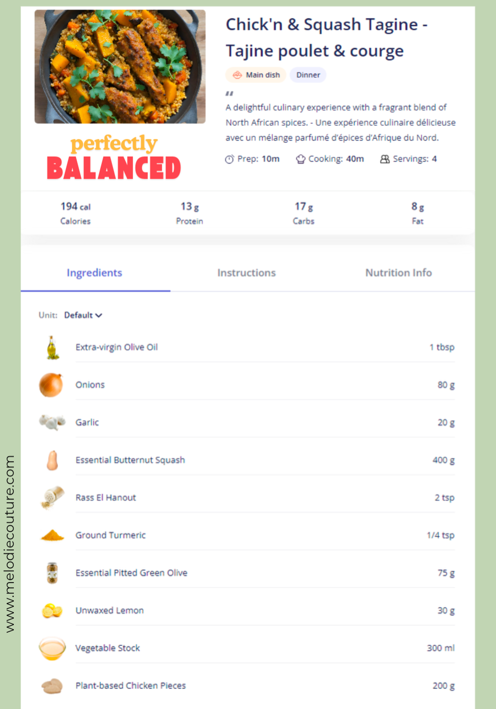 Livre de recettes de repas