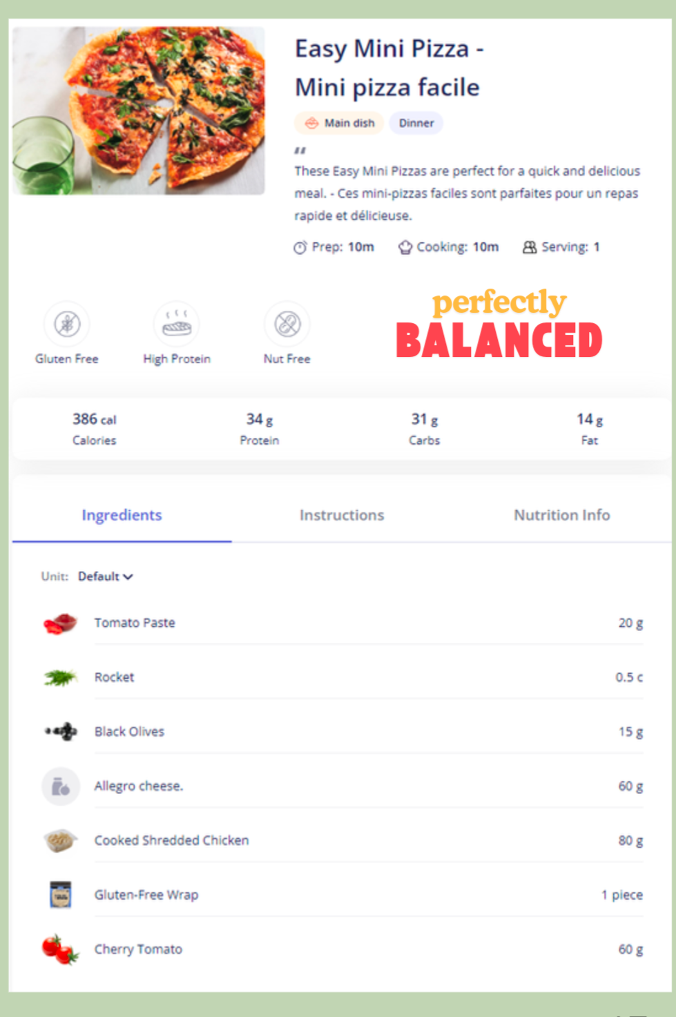 Livre de recettes de repas