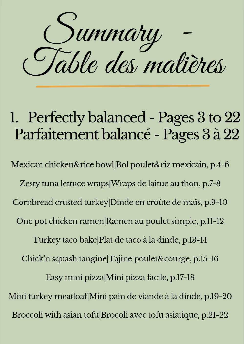 Livre de recettes de repas
